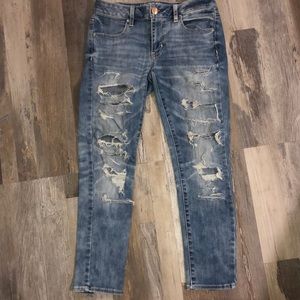 AE Distressed Ankle Jeans